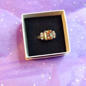 .925 Silver Champayne CZ ring